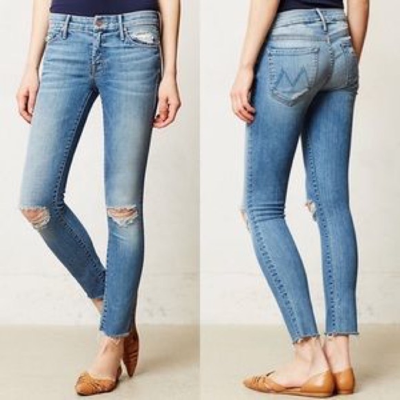 MOTHER Denim - MOTHER The Looker Ankle Fray Wild Thing Wash Sz 27